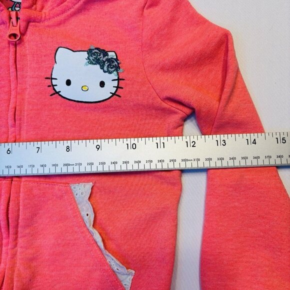 Hello Kitty Sanrio Hoodie Girl Size 4T Full Zip Pink Two Sided Vintage Y2K - Picture 4 of 12